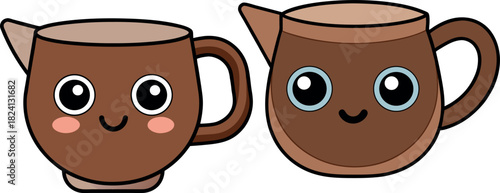 coffee mug cartoon, tea cup vector, warm drink clipart, cute beverage svg, morning coffee art, kawaii mug illustration, hot drink design, cozy home artwork, brown cup png, café drink graphic

