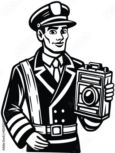 Retro Pressman or Reporter Character (Comic Style)