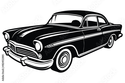 Classic Sedan Car Vector Illustration
