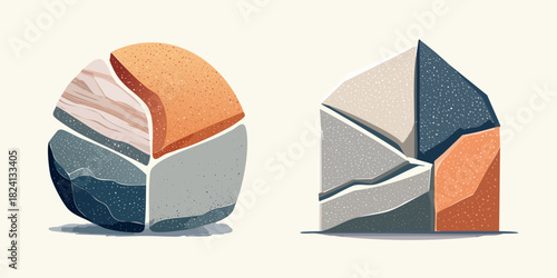 Abstract representation of financial growth and stability through geometric shapes