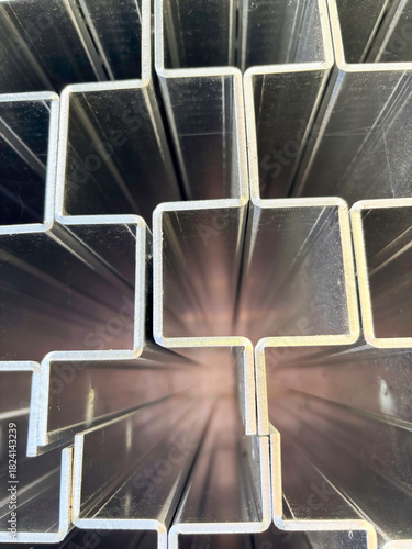 Aluminium fabrications stacked on top of each other