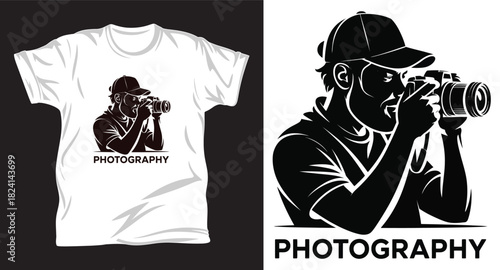 Photography & Camera graphic vector T shirt design print.