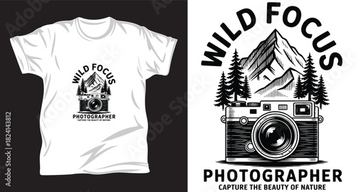 Photography & Camera graphic vector T shirt design print.
