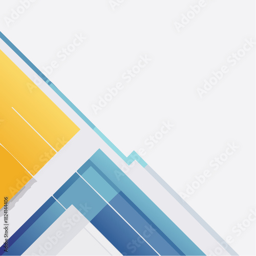 Abstract Geometric Background with Blue and Yellow Shapes, Modern Design