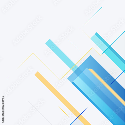 Abstract Geometric Background, Blue, Yellow, Modern Design, Minimalist