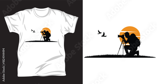 Photography & Camera graphic vector T shirt design print.