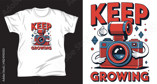 Photography & Camera graphic vector T shirt design print.