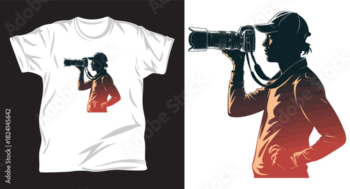 Photography & Camera graphic vector T shirt design print.