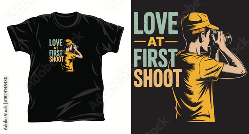 Photography & Camera graphic vector T shirt design print.