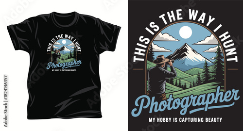 Photography & Camera graphic vector T shirt design print.