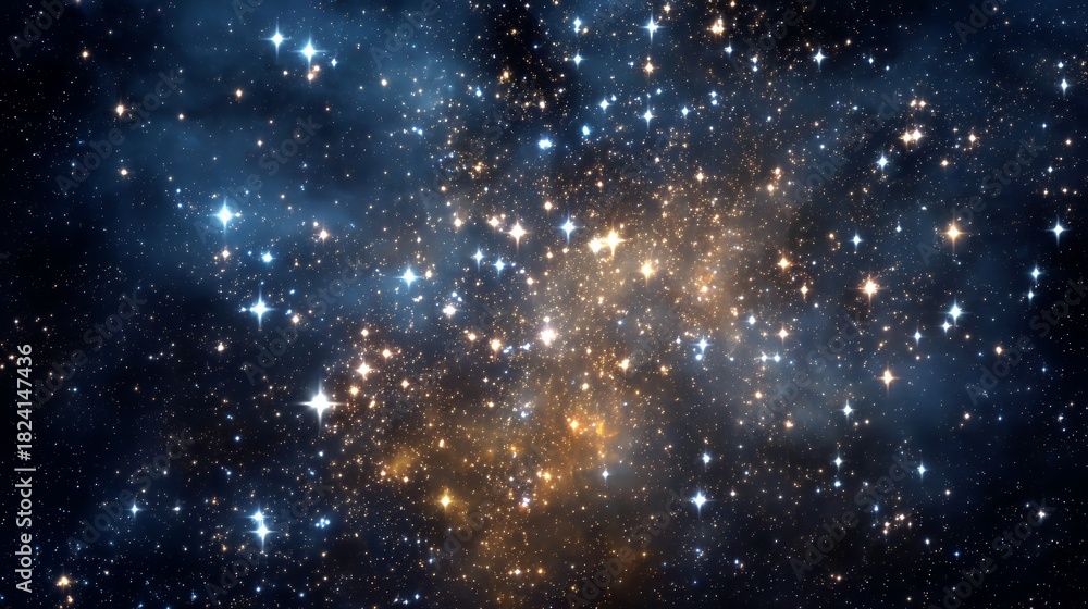 Fototapeta premium Cosmic Radiance: Stellar Nebula Cluster in Deep Space