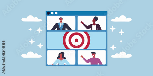 Virtual meeting with target goal and diverse participants