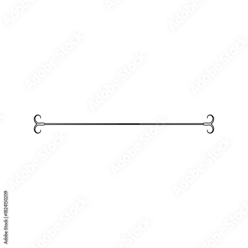 Classic minimalist style page divider with elegant curled ends