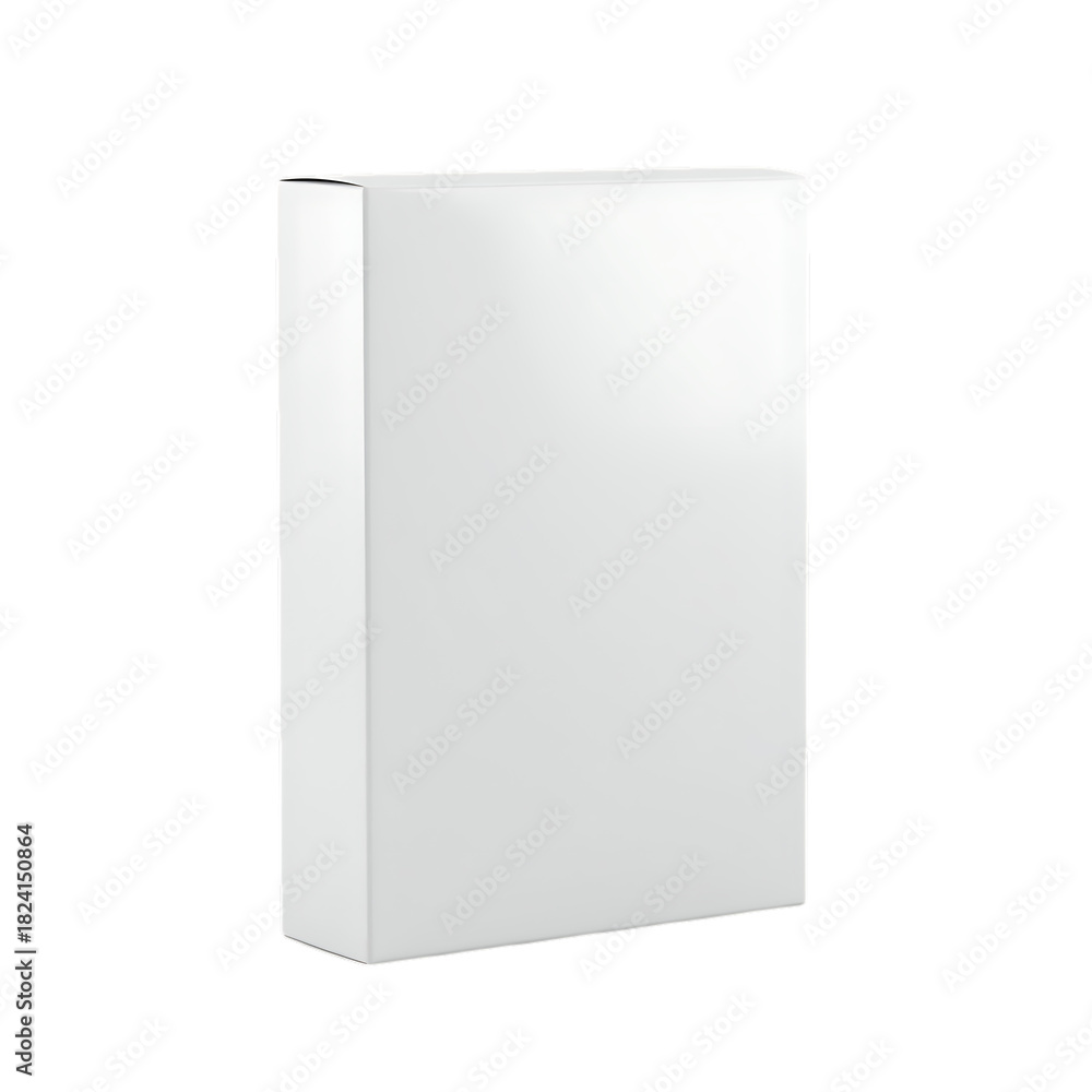 Fototapeta premium Blank white product packaging box mockup on a black background studio shot