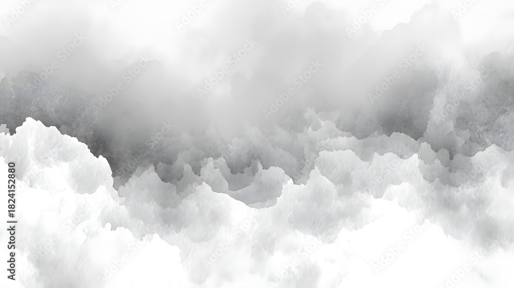 Naklejka premium Abstract atmospheric background created with grayscale ink wash technique resembling soft ethereal mist or cloudy sky formations with subtle textures and gradients