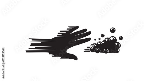 Effective handwashing illustration with motion effect, promoting hygiene and cleanliness, perfect for health campaigns and sanitation awareness materials, a simple yet powerful design