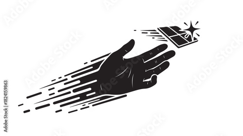 Experience the ultimate cleaning power with this dynamic hand motion, showcasing a sparkling clean window or tile, conveying efficiency, freshness, and a spotless home environment