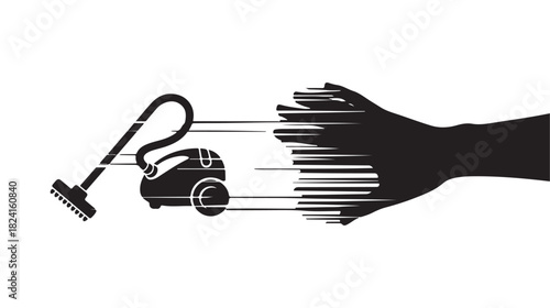 Dynamic vacuum cleaner motion blur for cleaning service promotion or modern home appliance ad, highlighting speed, efficiency, and cutting-edge cleaning technology