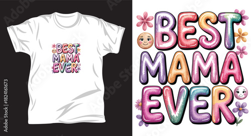 Family graphic vector T shirt design print.