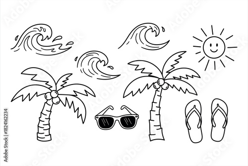 Summer Beach Vacation Elements