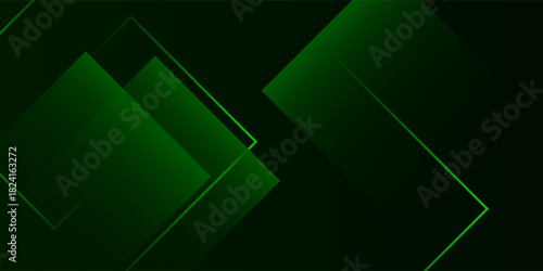 Dark Green Geometric Tech Background. Modern concept for graphic design, background, web design, poster, banner, book, slideshow.