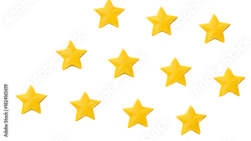 Yellow stars on transparent background