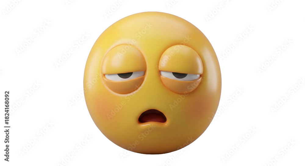 Fototapeta premium Exhausted 3D Emoji Character Displays Sleepiness & Weariness