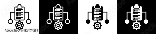 Project Planning Icon Set In Black And White Filled Style Collection 