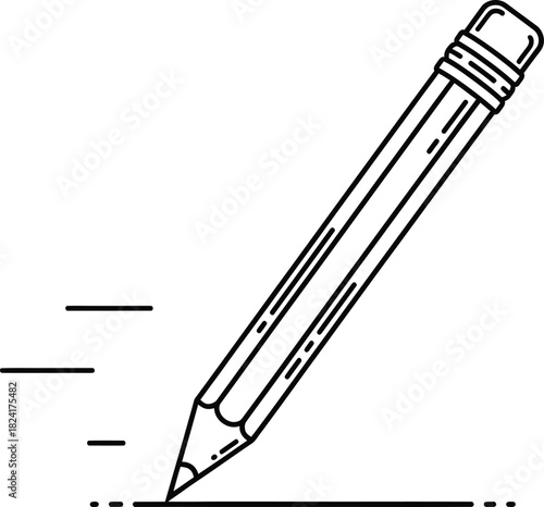 Drawing pencil vector illustration writing tool for artists and students eps silhouette