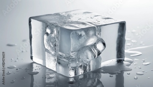 Melting Ice Cube: Cold Refreshment in Detail