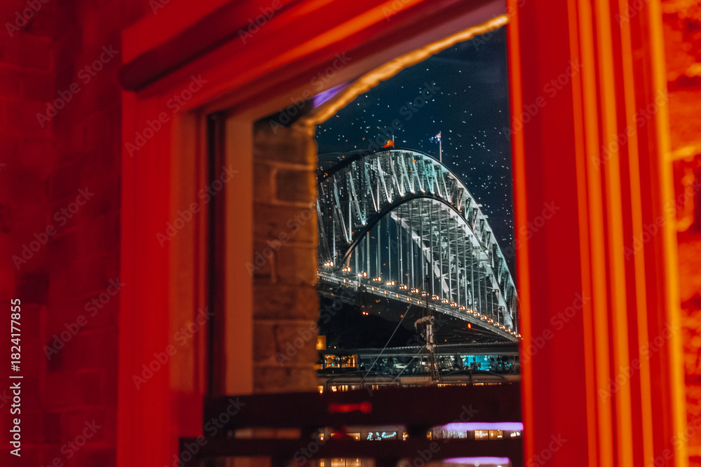 Obraz premium sydney harbour bridge at night