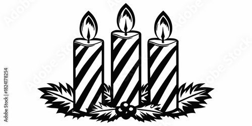 burning candle on a white background