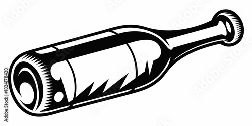 wine bottle and corkscrew