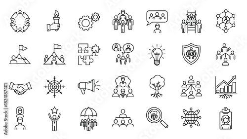 Education Tools, Innovation Concepts, Learning, Creativity, Growth & Research Line Icons for Academic UI/UX Designs