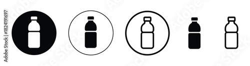 Plastic Water Bottle Icon, Simple Line Design. Water bottle icon design elements. icons for app or web.