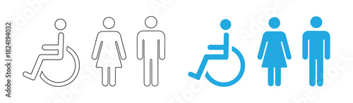 Public restroom sign for people, toilet icon vector, the sign of toilet in the public.