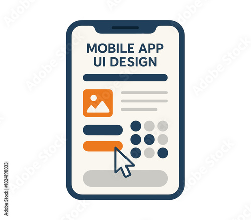 Mobile app ui design interface with navigation elements and interactive features