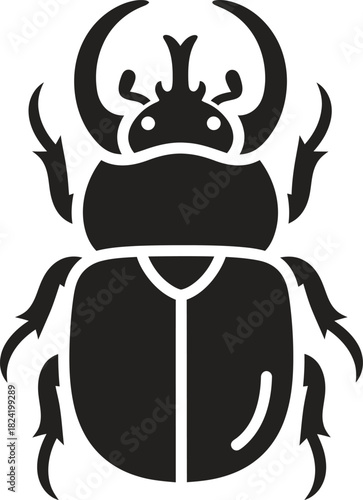 Black beetle insect vector illustration isolated on white background eps silhouette