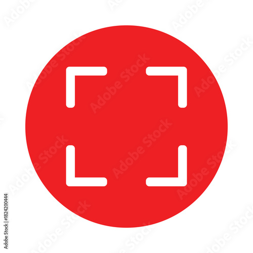 Red fullscreen or scan Icon for interface use