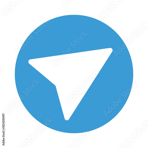 Blue Send Icon for Message or Navigation Button