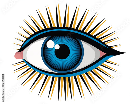 Eye of Providence vector illustration all-seeing eye symbol with rays isolated on white background