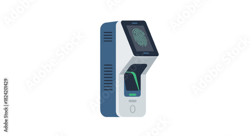 Isometric biometric fingerprint scanner technology device with digital interface
