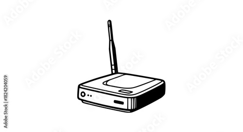 Sleek wireless router with antenna delivering seamless connectivity, perfect for home or office network solutions, ensuring reliable internet access for all your devices
