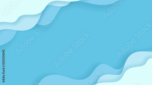 Soft wavy blue animation background with smooth gradient layers and calm motion. Perfect for relaxing themes, ocean vibes, minimalist presentation, or modern motion graphics with copy space.