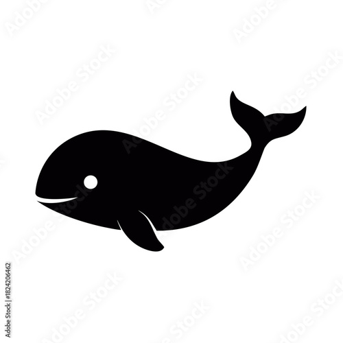 Cute cartoon shark vector illustration swimming in the blue ocean water with marine life animals and fish