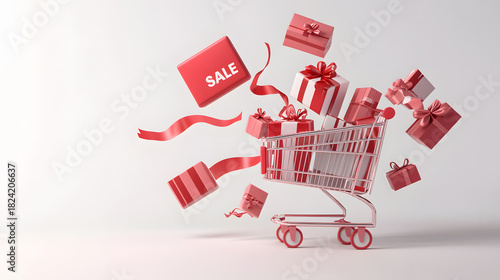 shopping cart full of gifts