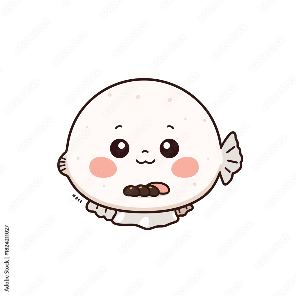 Fototapeta premium Cute Fugu Cartoon Very Cool