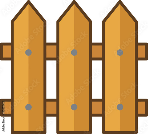 Wooden fence vector, palisade, gates or balustrade with pickets, fence icon, wooden fence vector illustration