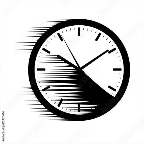 Clock with motion blur effect symbolizing fast passing time