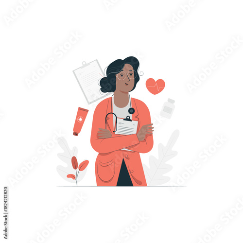 Online Doctor Disproportionate Illustrations